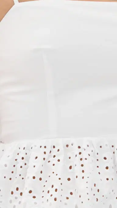Susana Monaco Embroidered Poplin Peplum Top Sugar | Thumbnail 6