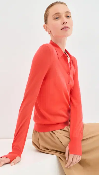 TWP New Henley Cashmere Sweater Bitter Red | Thumbnail 2