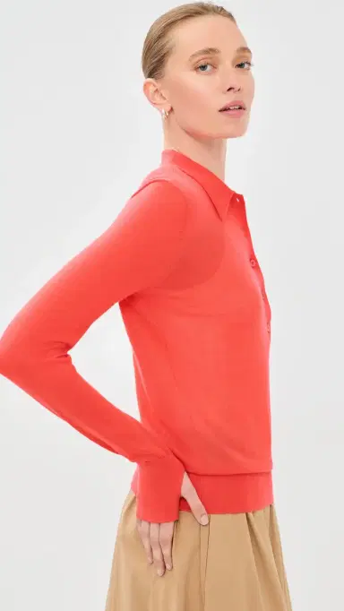 TWP New Henley Cashmere Sweater Bitter Red | Thumbnail 5