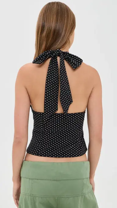 Free People Ramona Printed Halter Top Black Combo M | Thumbnail 3