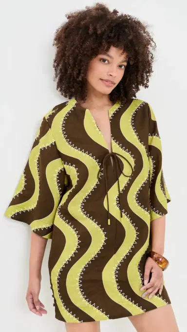 ALÉMAIS Frankie Linen Mini Dress Yellow | Thumbnail 2
