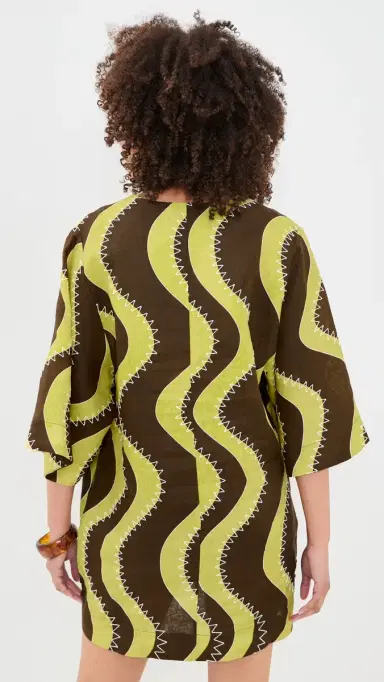 ALÉMAIS Frankie Linen Mini Dress Yellow | Thumbnail 3