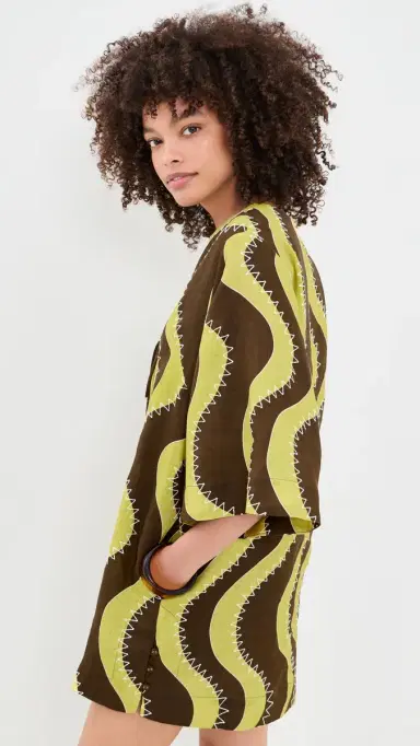 ALÉMAIS Frankie Linen Mini Dress Yellow | Thumbnail 4