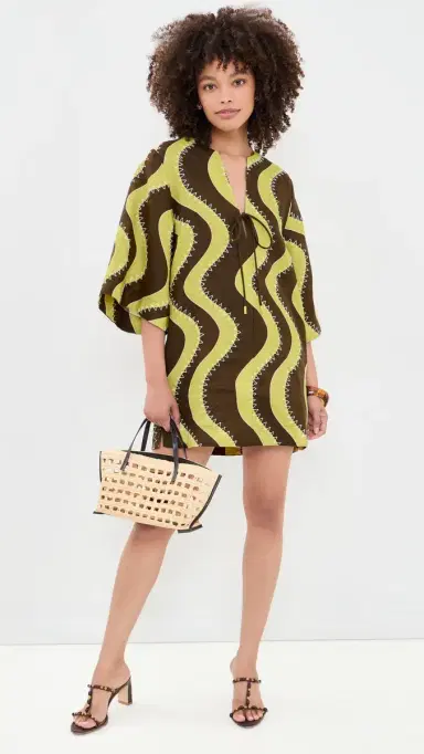 ALÉMAIS Frankie Linen Mini Dress Yellow | Thumbnail 5