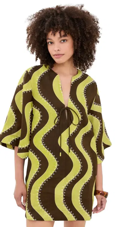 ALÉMAIS Frankie Linen Mini Dress Yellow | Thumbnail 1