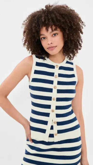 Show Me Your Mumu Devin Tank Navy Stripe Delight Knit | Thumbnail 2