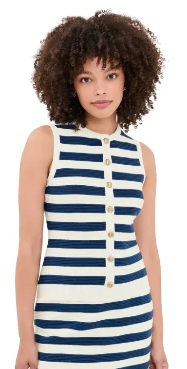Show Me Your Mumu Devin Tank Navy Stripe Delight Knit | Thumbnail 1