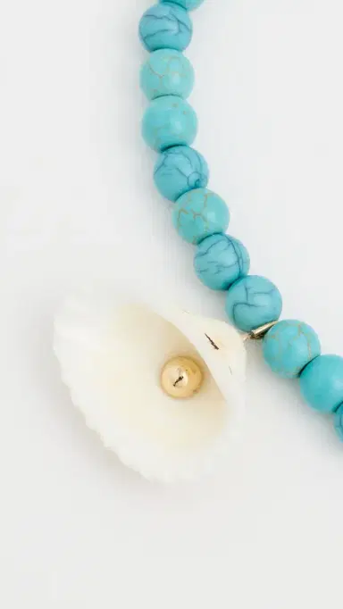 BaubleBar Julissa Semi-Precious Shell Necklace Turquoise One Size | Thumbnail 4