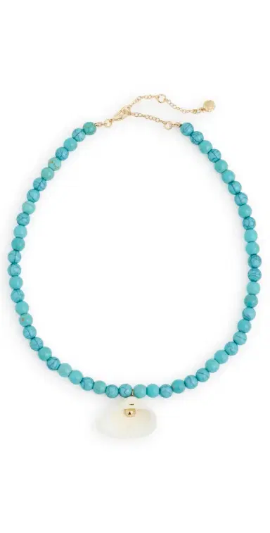 BaubleBar Julissa Semi-Precious Shell Necklace Turquoise One Size | Thumbnail 1