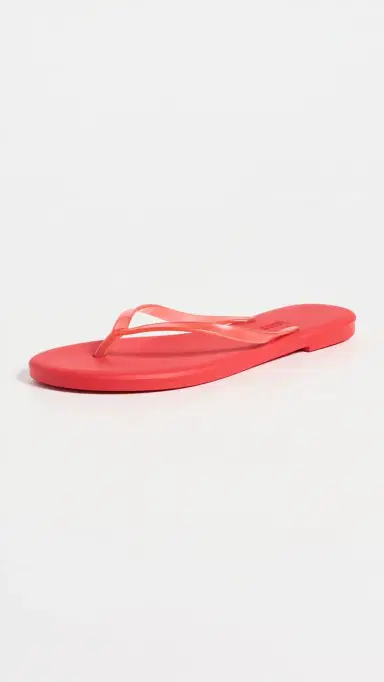 TKEES Aqua Jelly Flip Flops Sol Red | Thumbnail 2