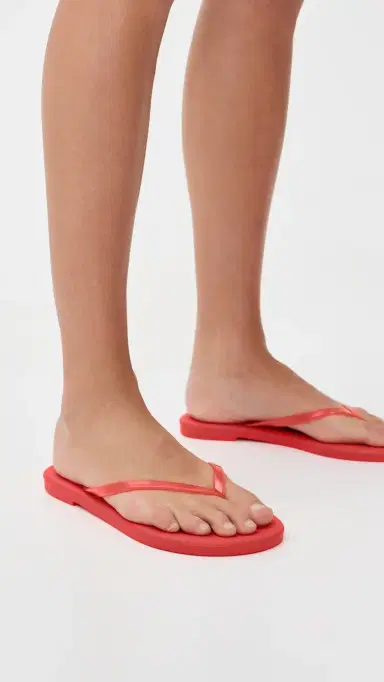 TKEES Aqua Jelly Flip Flops Sol Red | Thumbnail 3