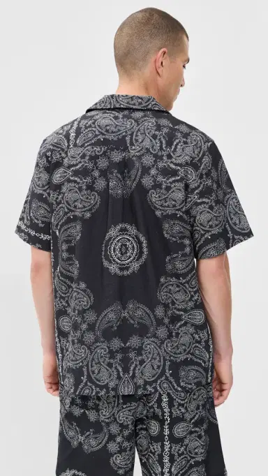 Les Deux Paisley Shirt Tap hoe Black | Thumbnail 3