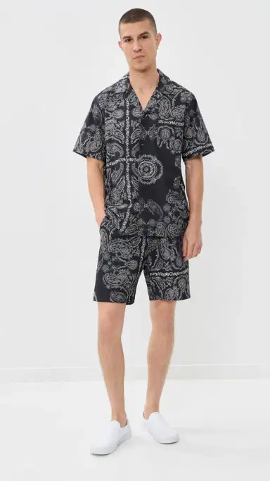 Les Deux Paisley Shirt Tap hoe Black | Thumbnail 5