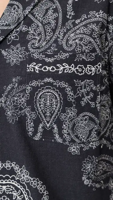 Les Deux Paisley Shirt Tap hoe Black | Thumbnail 6