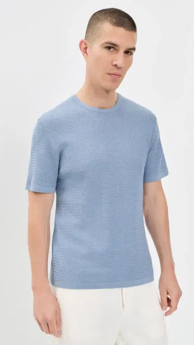 RAILS Theo Short Sleeve Sweater Blue Sky Heather L | Thumbnail 2