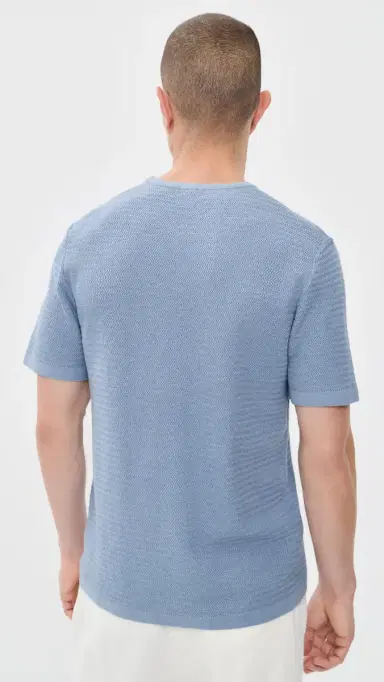RAILS Theo Short Sleeve Sweater Blue Sky Heather L | Thumbnail 3