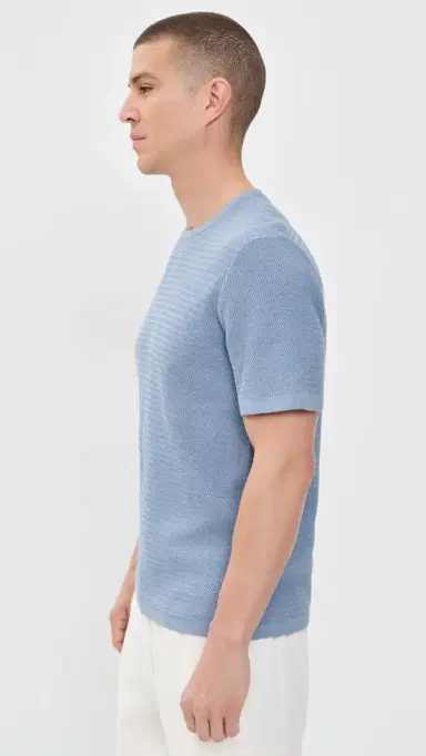 RAILS Theo Short Sleeve Sweater Blue Sky Heather L | Thumbnail 4