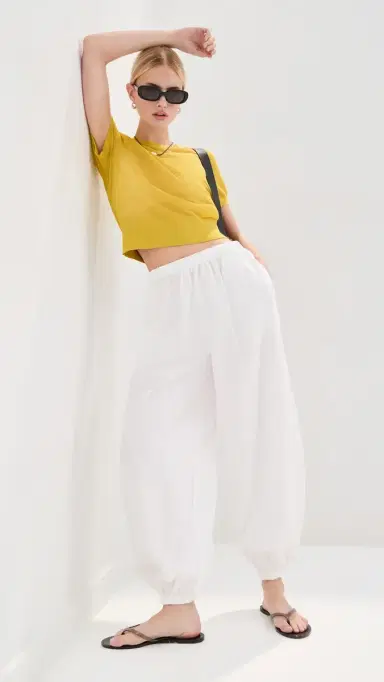 LE BOP Andi Oversized Poplin Balloon Pants White S | Thumbnail 5