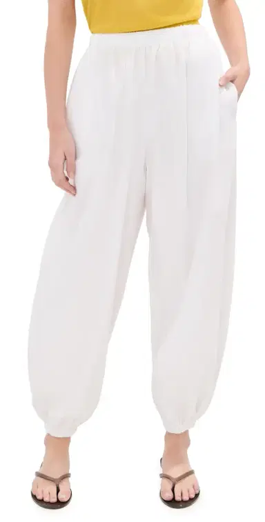 LE BOP Andi Oversized Poplin Balloon Pants White S | Thumbnail 1