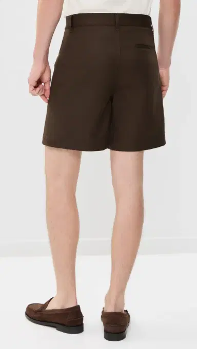 Aaron Levine Cotton Linen Pleated Shorts 7 Brown 32 | Thumbnail 3