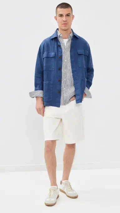 Les Deux Carpenter Denim Shorts Light Ivory 29 | Thumbnail 5