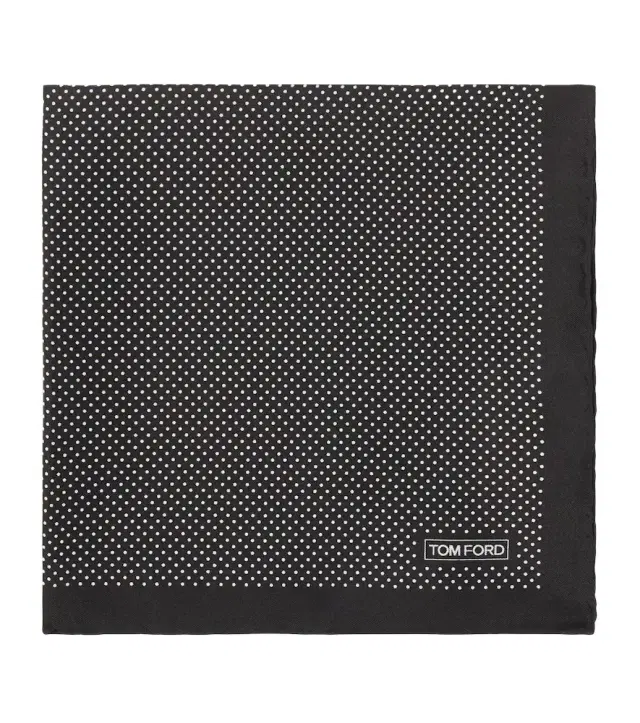Polka-dot silk pocket square