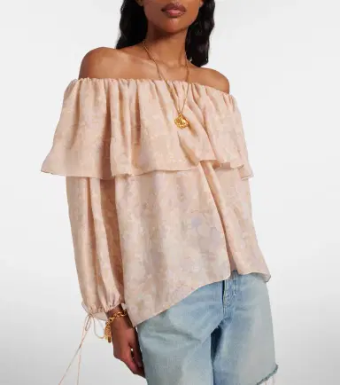 Chloé Chloé Floral silk charmeuse top | Thumbnail 2