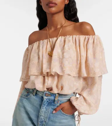 Chloé Chloé Floral silk charmeuse top | Thumbnail 5