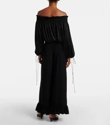 Chloé Chloé Silk crêpe de chine wide-leg pants | Thumbnail 4 Chloé Chloé Silk crêpe de chine wide-leg pants | Thumbnail 4
