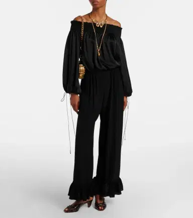 Chloé Chloé Silk crêpe de chine wide-leg pants | Thumbnail 6 Chloé Chloé Silk crêpe de chine wide-leg pants | Thumbnail 6
