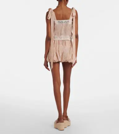 Chloé Chloé Floral pleated silk charmeuse shorts | Thumbnail 2
