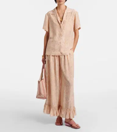 Chloé Chloé Floral ruffled silk wide-leg pants | Thumbnail 2