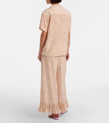 Chloé Chloé Floral ruffled silk wide-leg pants | Thumbnail 6
