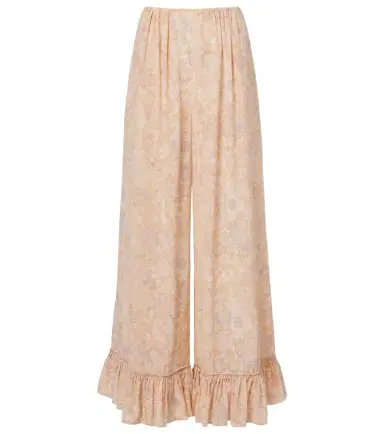 Chloé Chloé Floral ruffled silk wide-leg pants | Thumbnail 1