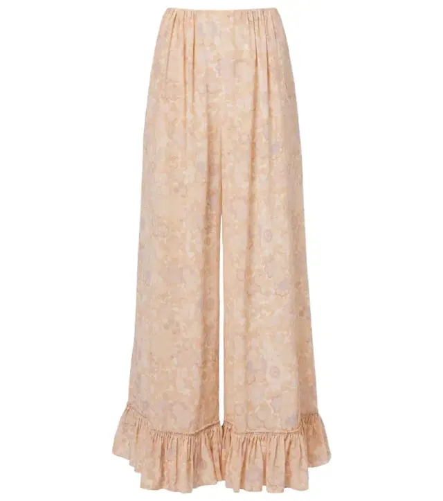 Chloe Chloé Floral ruffled silk wide-leg pants