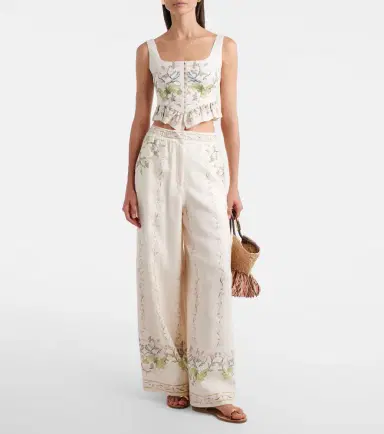 Agua by Agua Bendita Tota floral linen wide-leg pants | Thumbnail 6 Agua by Agua Bendita Tota floral linen wide-leg pants | Thumbnail 6