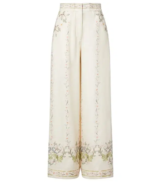 Tota floral linen wide-leg pants