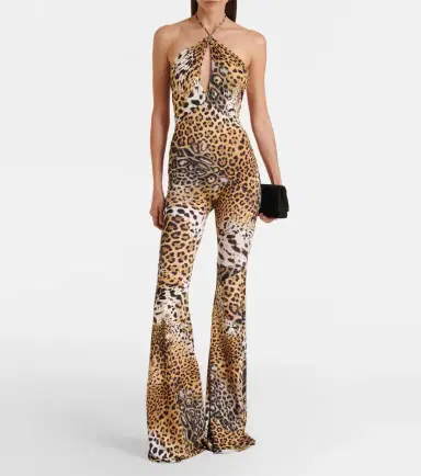 Roberto Cavalli Jaguar-print cutout jersey jumpsuit | Thumbnail 5