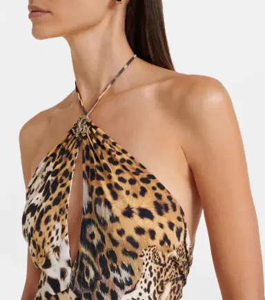 Roberto Cavalli Jaguar-print cutout jersey jumpsuit | Thumbnail 6