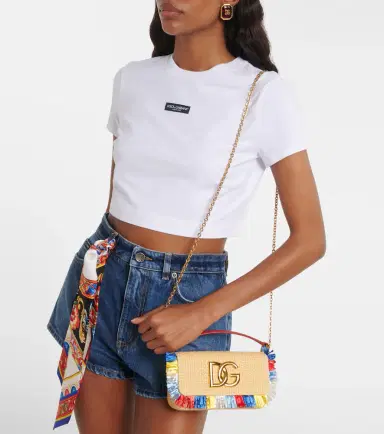 Dolce & Gabbana 3.5 Small raffia-effect crossbody bag | Thumbnail 5