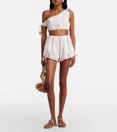 Posse Rosie asymmetric striped cotton crop top | Thumbnail 2
