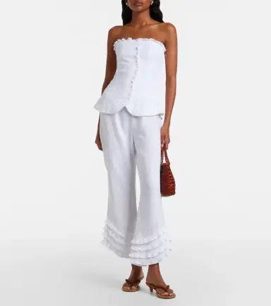 Posse Florence ruffled linen top | Thumbnail 3 Posse Florence ruffled linen top | Thumbnail 3