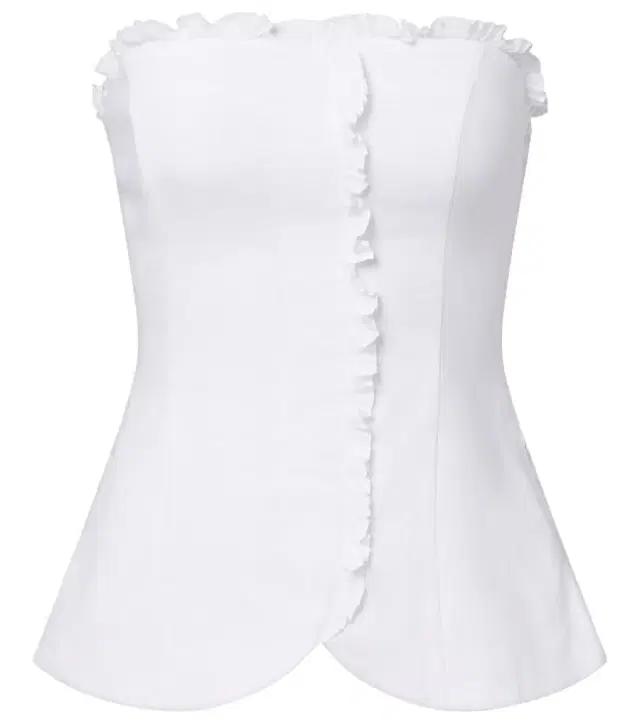 Posse Florence ruffled linen top
