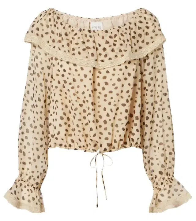 Posse Priscilla leopard-print silk blouse
