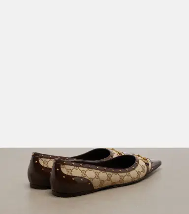 Gucci Savoy Horsebit GG canvas ballet flats | Thumbnail 2