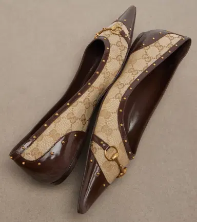 Gucci Savoy Horsebit GG canvas ballet flats | Thumbnail 3