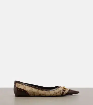 Gucci Savoy Horsebit GG canvas ballet flats | Thumbnail 4