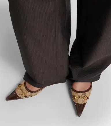 Gucci Savoy Horsebit GG canvas ballet flats | Thumbnail 5