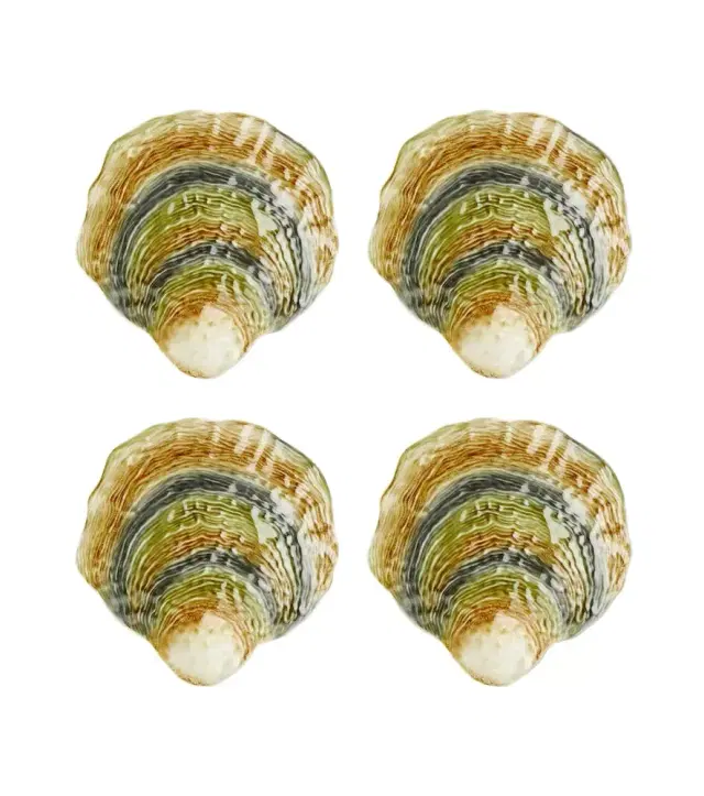 Bordallo Pinheiro Oyster & Scallops set of 4 ceramic charger plates