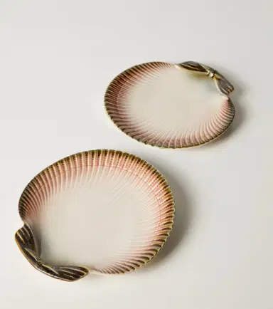 Bordallo Pinheiro Oyster & Scallops set of 4 ceramic dessert plates | Thumbnail 3